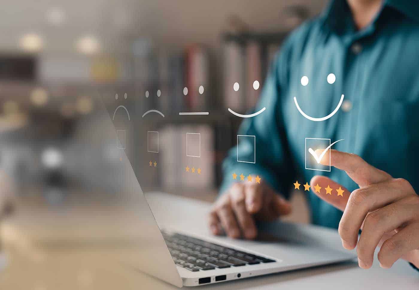 someone taking a customer survey