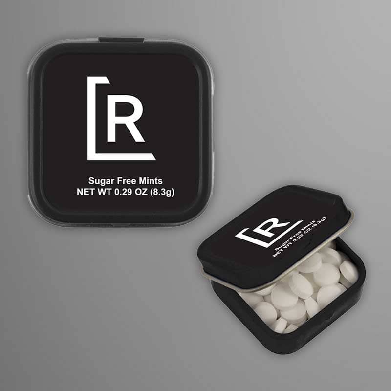 custom branded tin of mints promotional product
