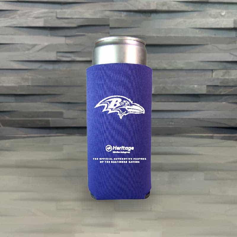 custom branded slim can cooler promotional product
