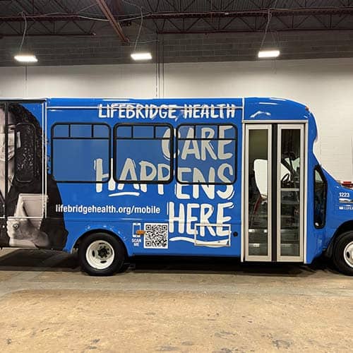 Branded vehicle wrap done for Lifebridge Health