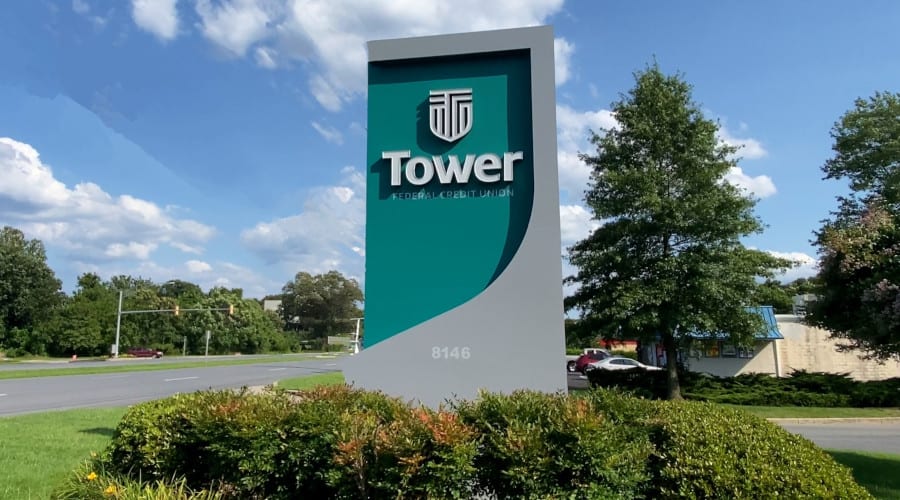 branded building monument sign