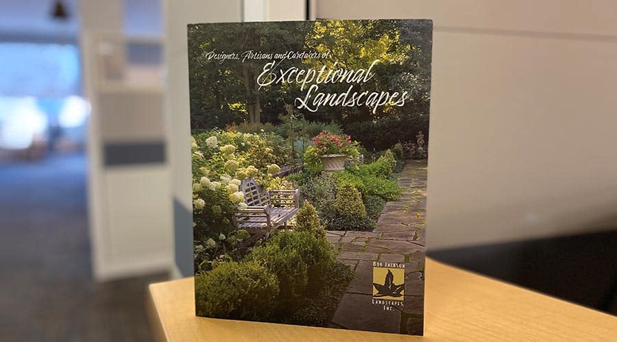 printed brochure for a landscaping & home services company