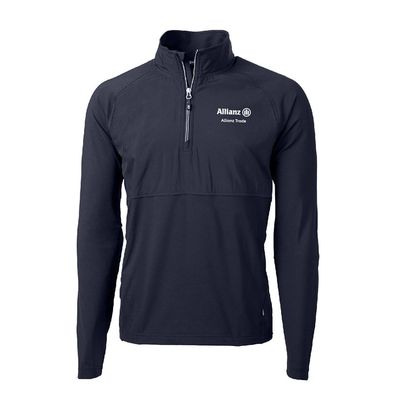 branded athletic sports quarter zip shell