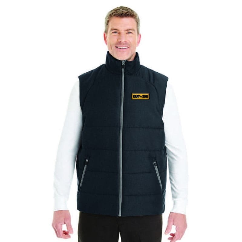 branded men's puffer vest