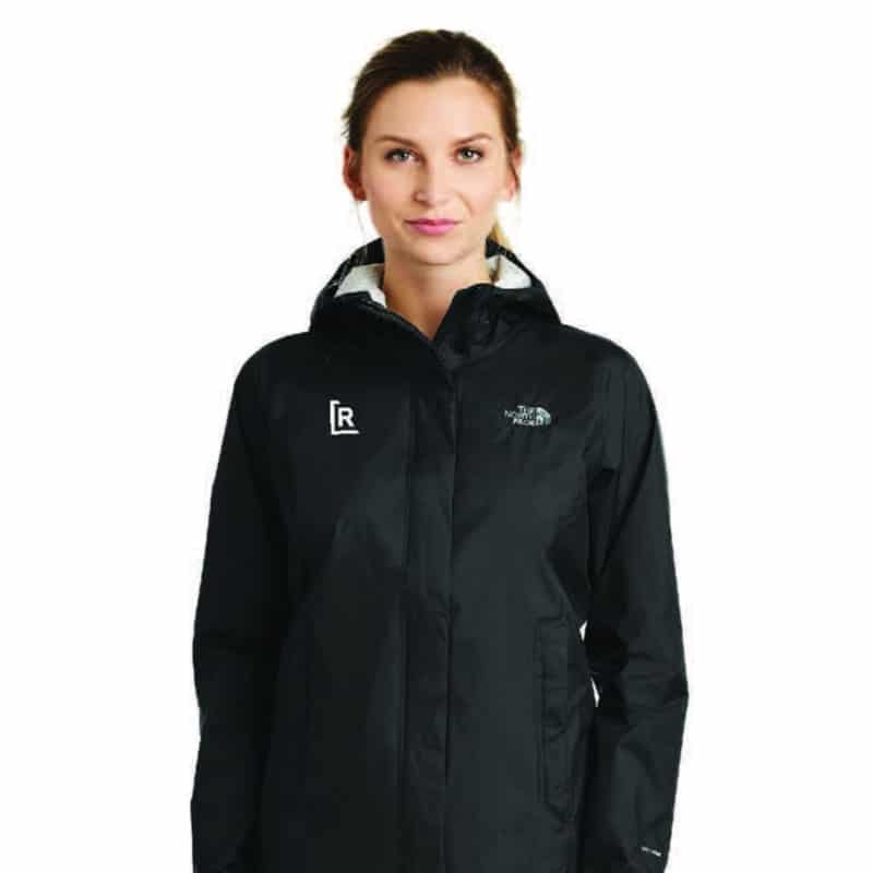 branded womens black winter jacket with fleece lining