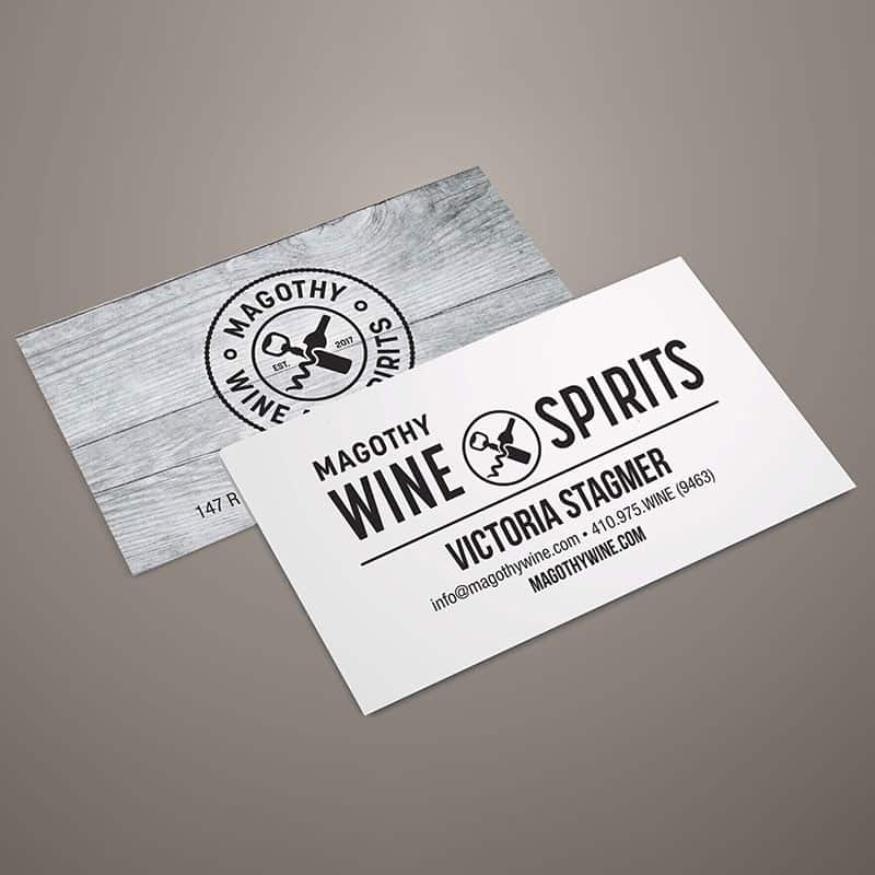 front and back of two business cards