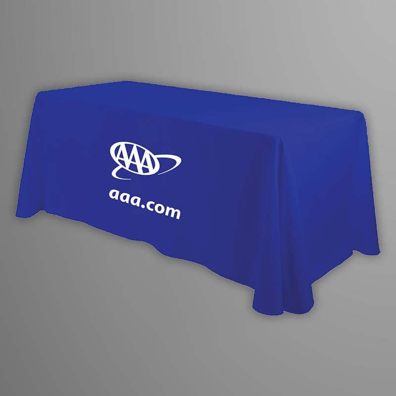 branded table throw