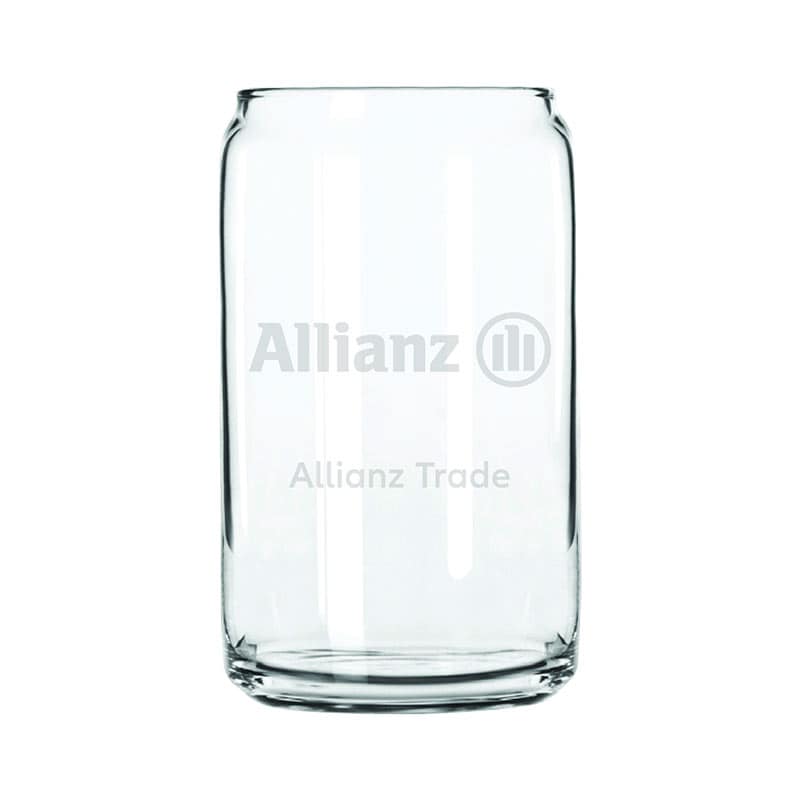 branded beer can glass