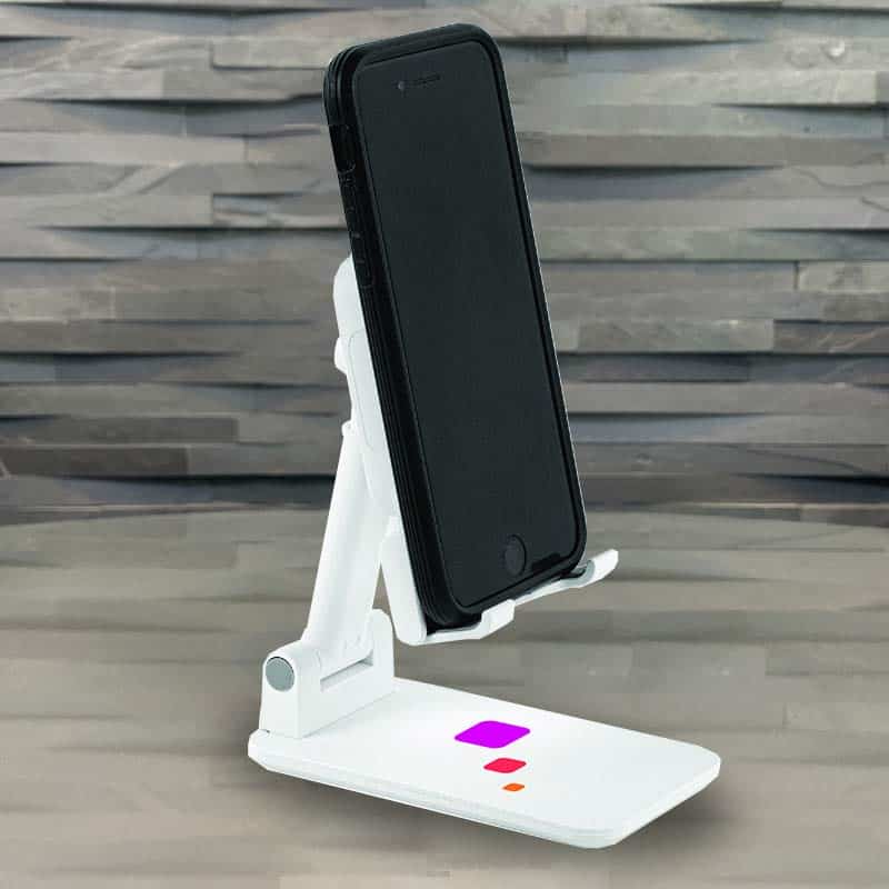 white adjustable phone stand