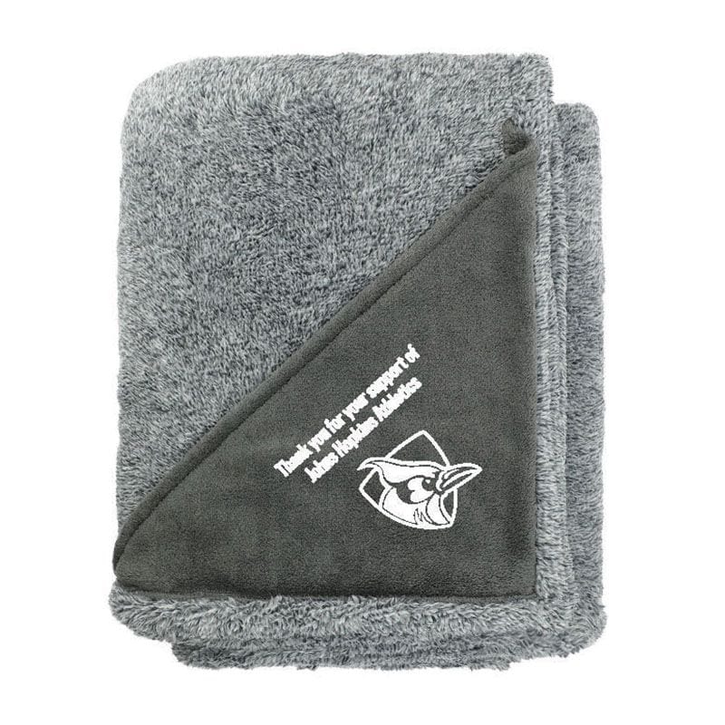 Johns Hopkins University branded fleece blanket promotional product