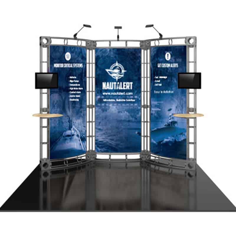 Nautalert tradeshow and event freestanding booth backdrop