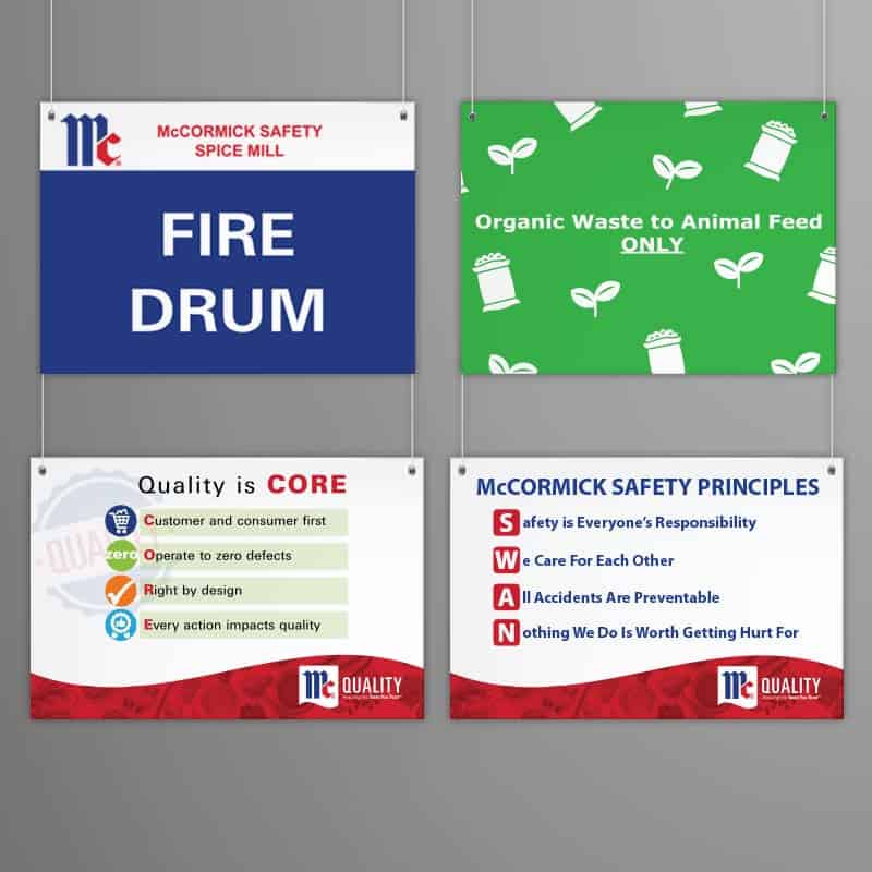 McCormick custom branded safety and informational signage
