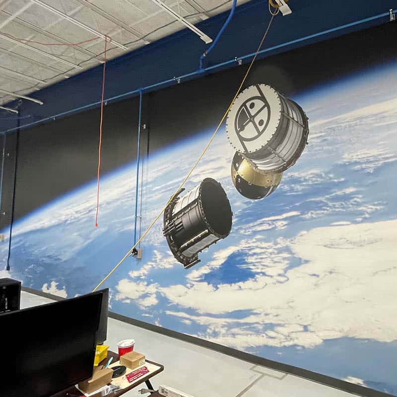 Wall mural at Rocket Lab made for GTM Architects