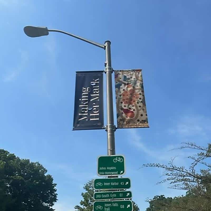 Baltimore Museum of Art branded street pole banners