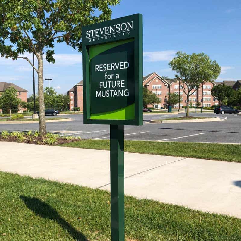 Stevenson University Parking Sign