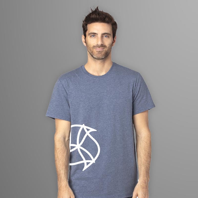 man wearing recycled​​ unisex crew neck t-shirt