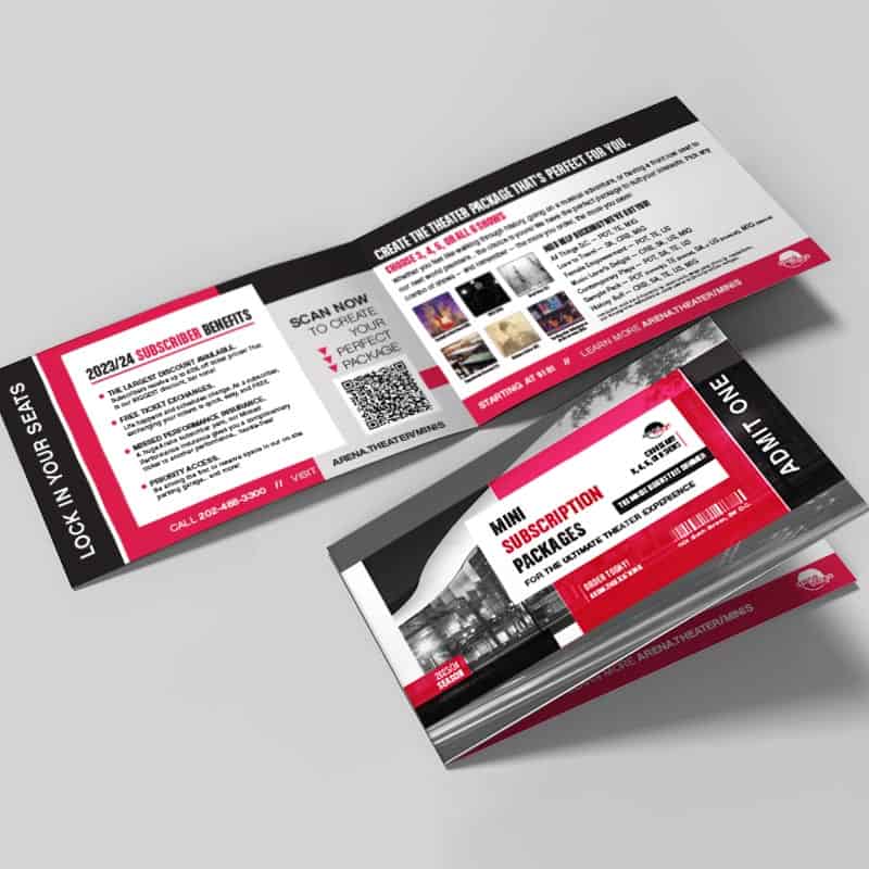 Arena Stage Mini Subscription Self Mailers