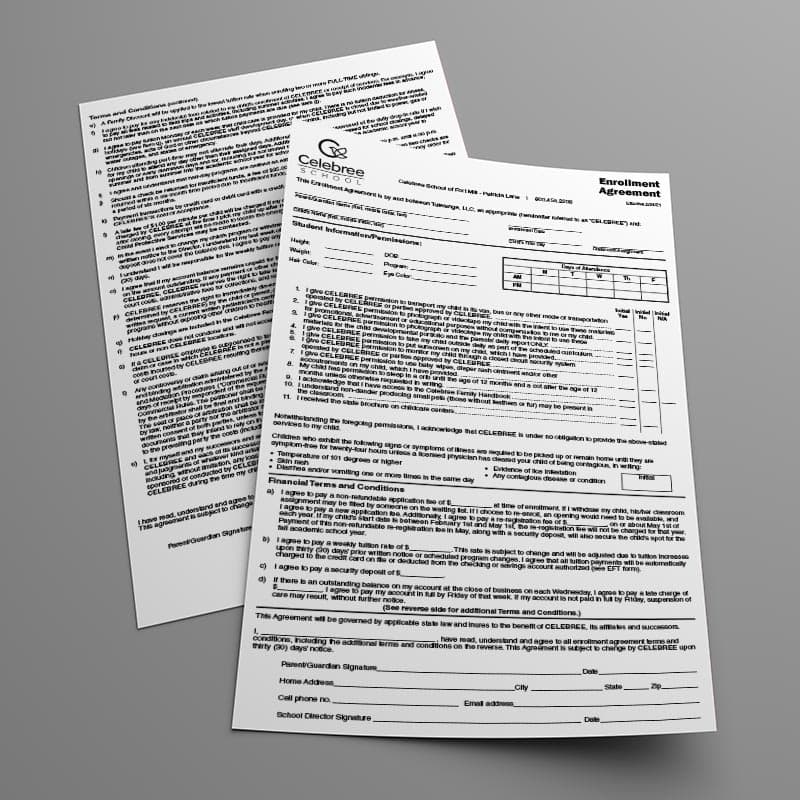 Celebree Enrollment Agreement Form