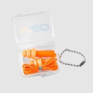 Custom branded silicone ear plugs with string for worksite safety