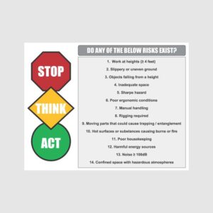 stop think act custom printed safety training signage