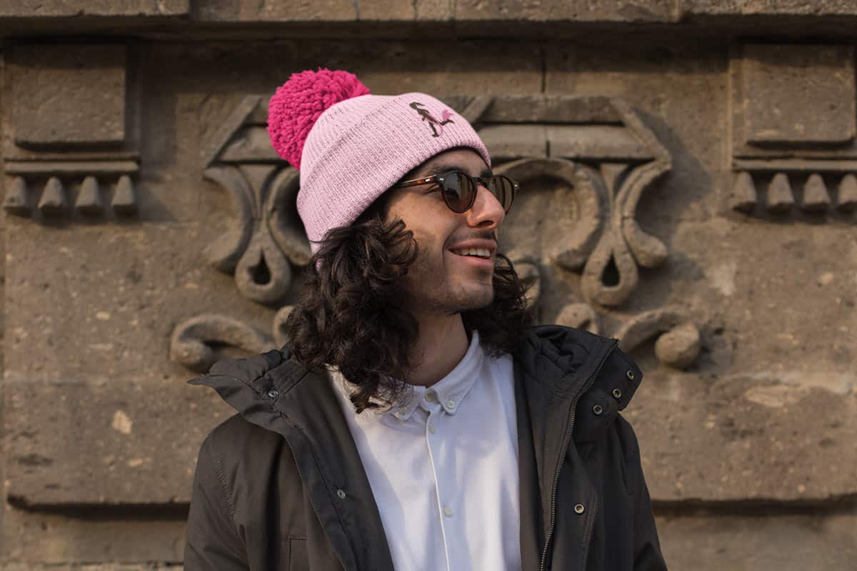 custom breast cancer awareness pink beanie