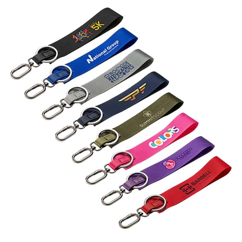 never lost keychain with custom branding that looks like trending lululemon keychain