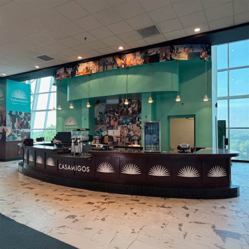Washington Commanders Northwest Stadium signage upgrades to the Casamigos Bar Area