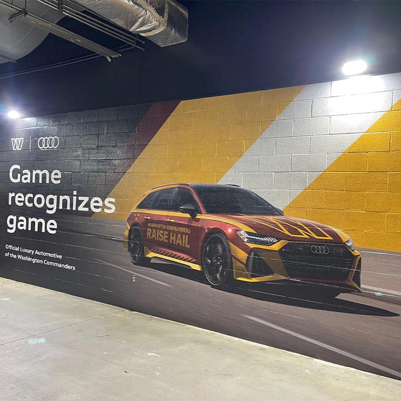 Audi Tunnel Club vinyl wall signage produced by Strategic Factory