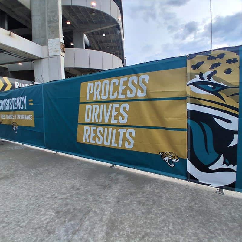 Jacksonville Jaguars Everbank Stadium mesh fence banners