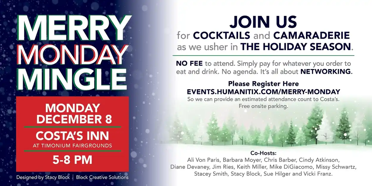 merry mingle monday networking event invitation