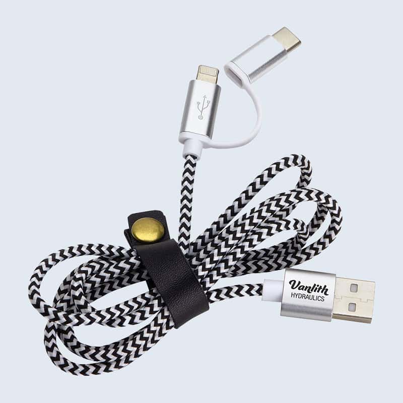 branded 3-in-1 charging chord giveaway