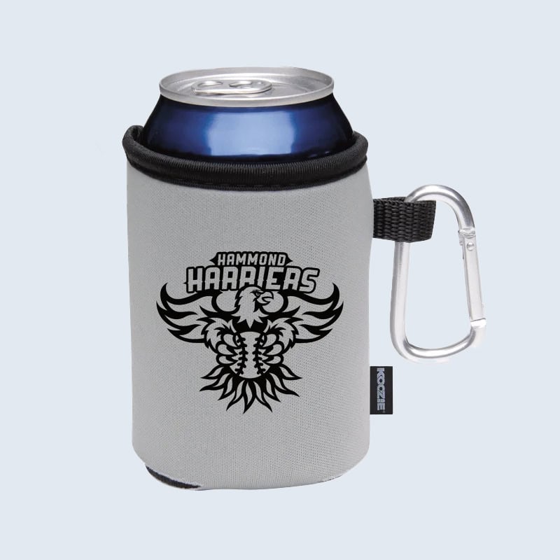 branded koozie with carabiner