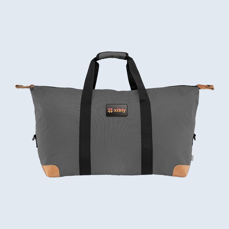branded duffle bag