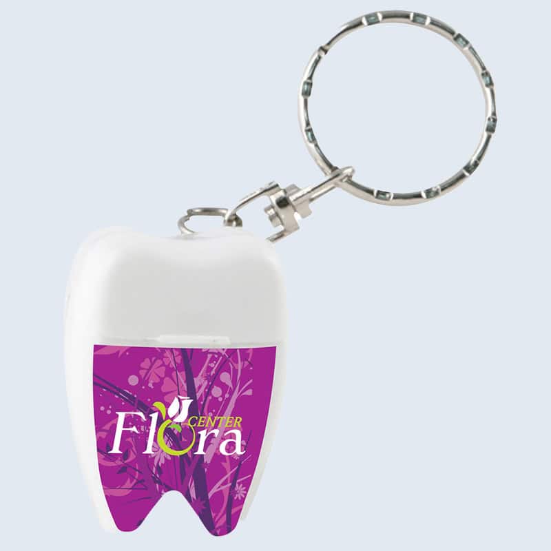 branded floss keychain