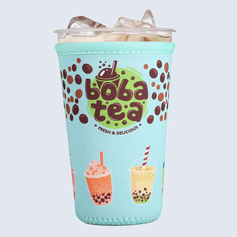 branded drink koozie for iced coffee