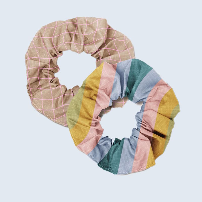 branded scrunchie hair ties