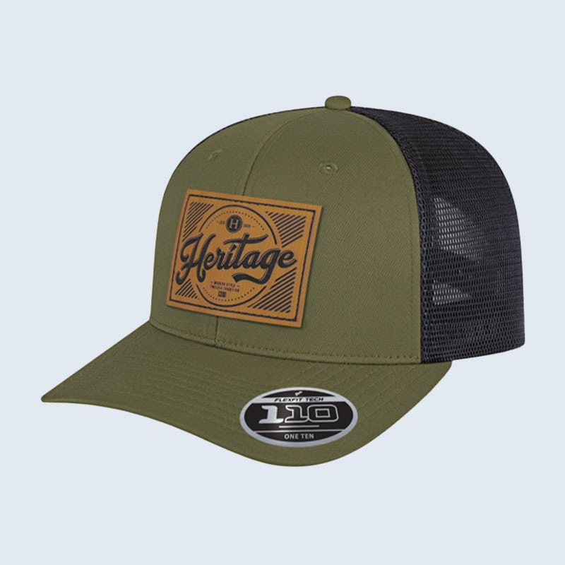 branded trucker hat with mesh back