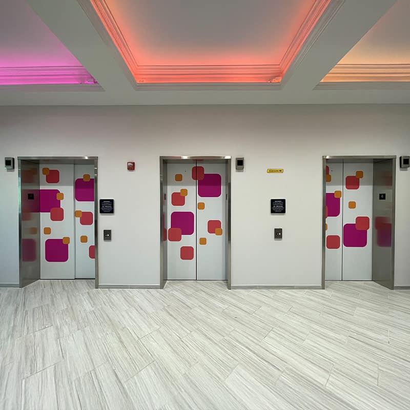 Clearview branded office elevators by strategic factory