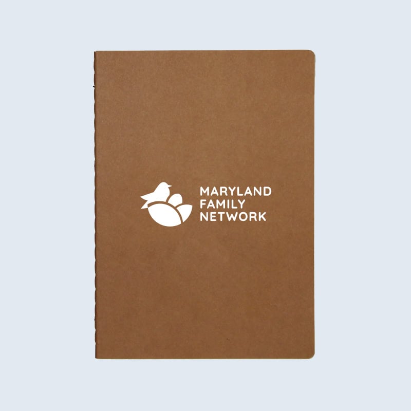 Maryland Family Network branded notebooks by Strategic Factory