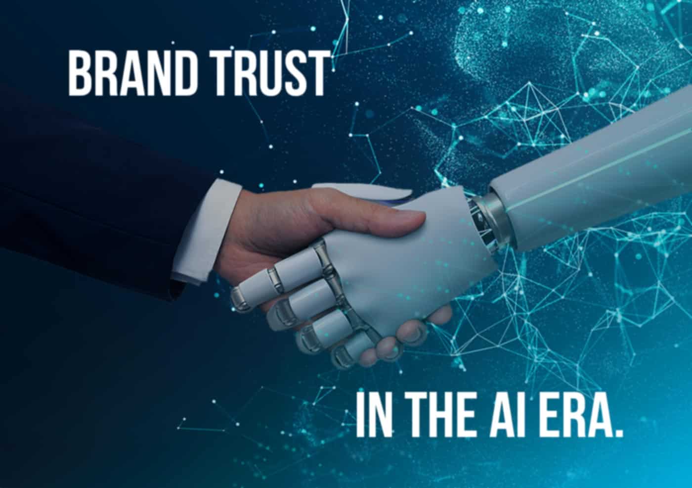 human hand shaking hands with ai robot hand