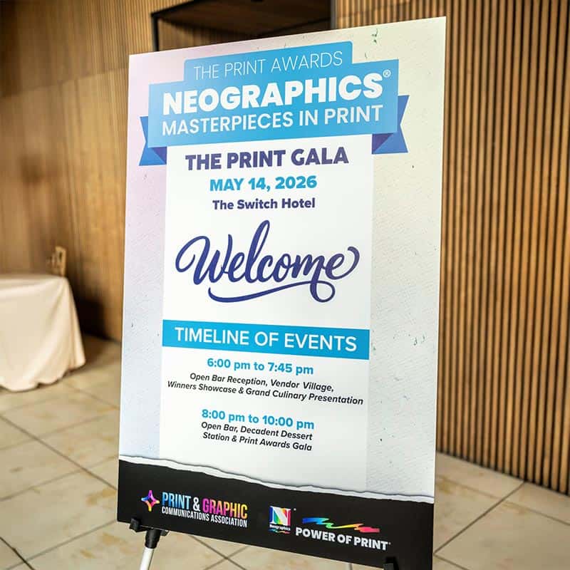 neographics awards event welcome poster